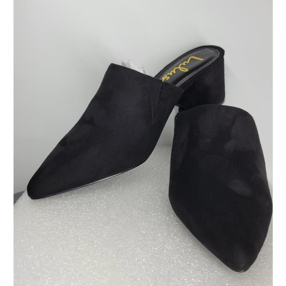 Lulus Jaymes Black Suede Pointed-Toe Mules Size 8.5